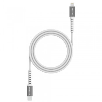 Allme DK3ATLG 27W Type-C to Lightning Örgü Desen Şarj Kablosu - Beyaz