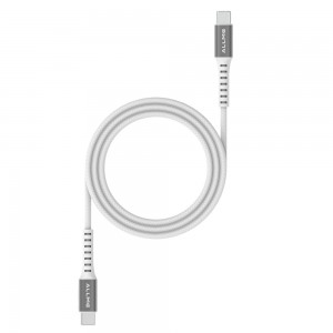 Allme DK3ATTG 45W Type-C to Type-C Örgü Desen Şarj Kablosu - Beyaz