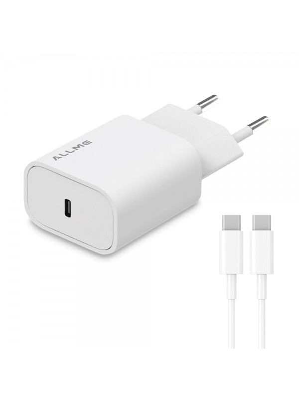 Allme SS20TTB 20W PD Adaptör + 3A Type-C to Type-C Kablolu Hızlı Ş&hellip;