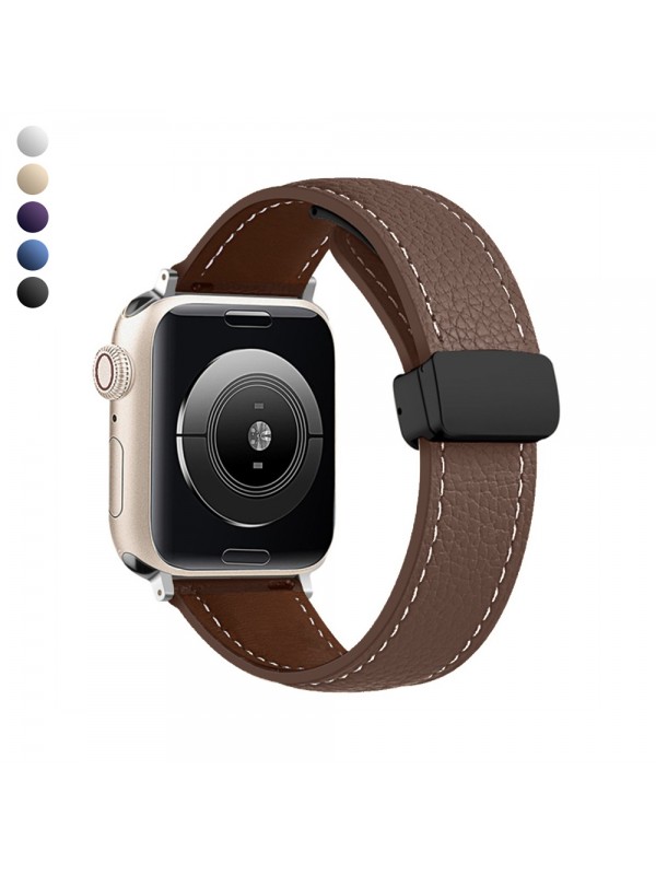 Apple Watch 42 44 45 49 mm Uyumlu KR414 Daks Seri Deri Kordon