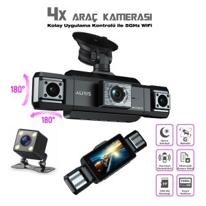 Auris CAM10 1080p Full HD 4X Ön & Arka Araç Kamera