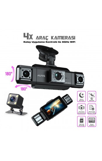 Auris CAM10 1080p Full HD 4X Ön & Arka Araç Kamera&hellip;