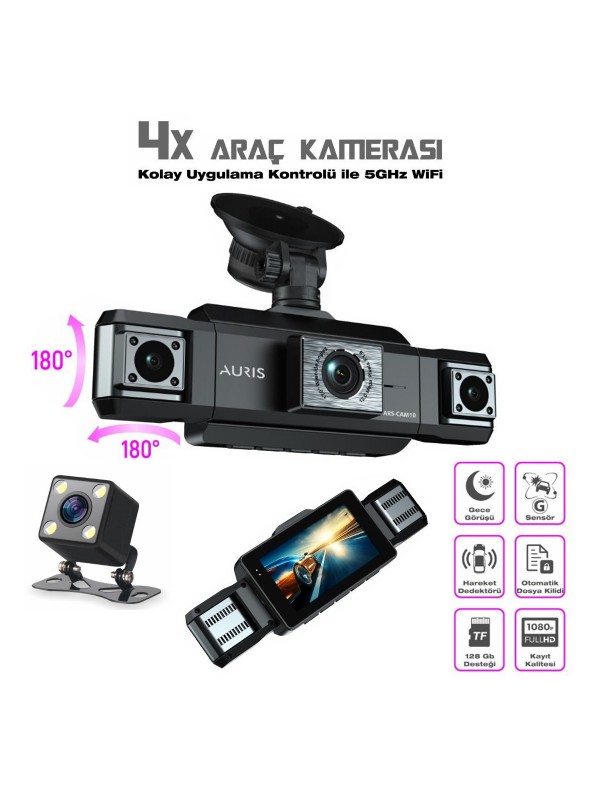 Auris CAM10 1080p Full HD 4X Ön & Arka Araç Kamera&hellip;