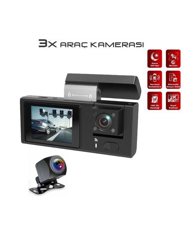 Auris CAM20 2K Full HD 3X Ön & Arka Araç Kamera&hellip;