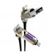 Auris CB270 240W 4in1 USB Type-C Lightning 1.2m RGB Hızlı Şarj Kablosu - Siyah