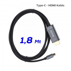 Auris HDMC10 Type-C to HDMI 4K 1.8m Ses ve Görüntü Aktarım Kablosu