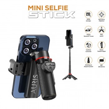 Auris TR10 Selfie Stick ve Tripod 41cm Telefon Tutucu BT Kumandalı Auris TR10 Selfie Stick ve Tripod 41cm Telefon Tutucu BT Kumandalı