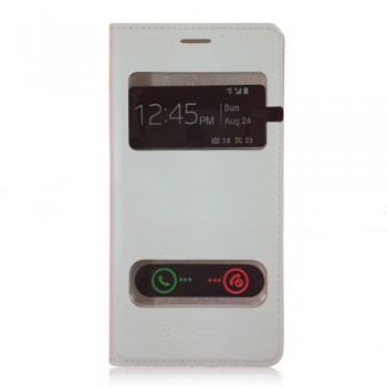 Avea InTouch 3 Large S View Dikişli Deri Çift Pencereli Kılıf Beyaz Avea InTouch 3 Large S View Dikişli Deri Çift Pencereli Kılıf Beyaz