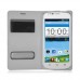 Avea InTouch 3 Large S View Dikişli Deri Çift Pencereli Kılıf Beyaz Avea InTouch 3 Large S View Dikişli Deri Çift Pencereli Kılıf Beyaz