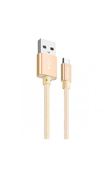 Awei Micro USB Hızlı Şarj ve USB Kablo Metal Örgü 1mt CL-30 Gold…