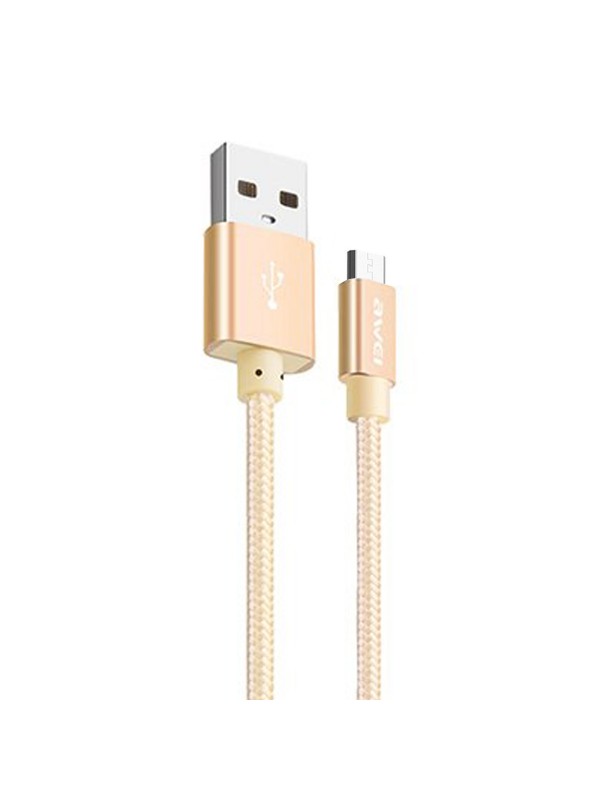 Awei Micro USB Hızlı Şarj ve USB Kablo Metal Örgü 1mt CL-30 Gold…