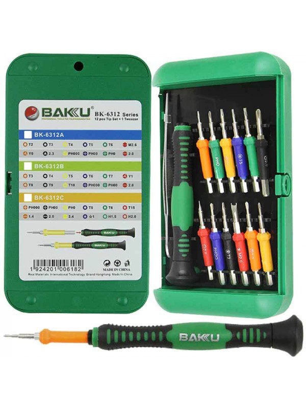 Baku BK-6312 12li Hassas Tornavida Seti ve Cımbız (14 parça)&hellip;