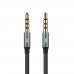 Bix TAU3C Hi-Fi 3.5mm to 3.5mm Erkek 2m Örgü Aux Ses Kablosu 2mt - Gri