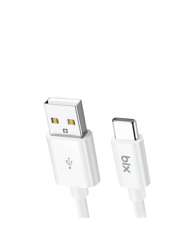 Bix BX100CW 3A USB-A to Type-C Data ve Şarj Kablosu - Beyaz Bix BX100CW 3A USB-A to Type-C Data ve Şarj Kablosu - Beyaz