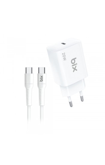 Bix BXC20W 20W USB-C PD3.0 Hızlı Şarj Adaptörü ve 5A Type-C 1m Kablo &hellip;