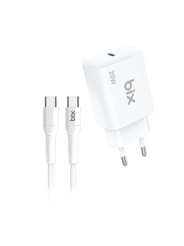 Bix BXC20W 20W USB-C PD3.0 Hızlı Şarj Adaptörü ve 5A Type-C 1m Ka&hellip;