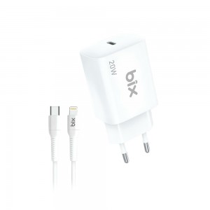 Bix BXL22W 20W USB-C Hızlı Şarj Adaptörü ve 5A Type-C to Lightning 1m Kablo Set