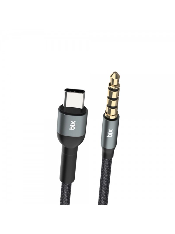 Bix TAU1C Hi-Fi 3.5mm to Type-C Örgü Aux Ses Kablosu 1.5mt - Gr&hellip;