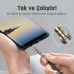 Bix TAU3C Hi-Fi 3.5mm to 3.5mm Erkek 1m Örgü Aux Ses Kablosu 1mt - Gri