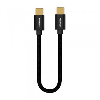 BlitzPower Type-C to Type-C Örgü Metal 20cm Şarj Kablosu