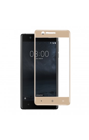 Bufalo Nokia 3 Kavisli 3D Cam Ekran Koruyucu Gold