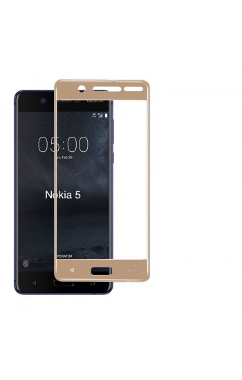 Bufalo Nokia 5 Kavisli 3D Cam Ekran Koruyucu Gold