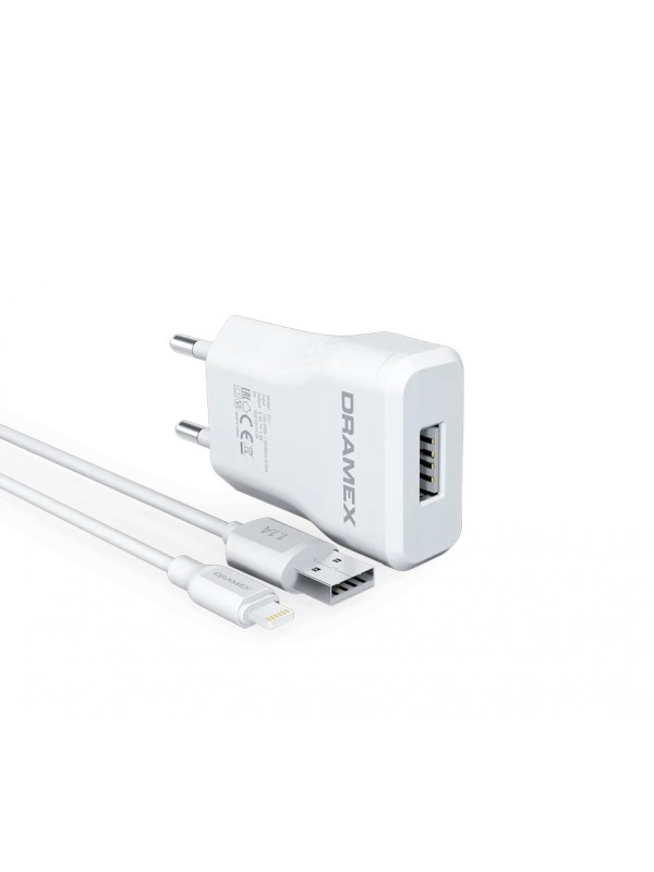Dramex D11L Şarj Aleti Lightning Kablolu Set 1.0A - Beyaz&hellip;