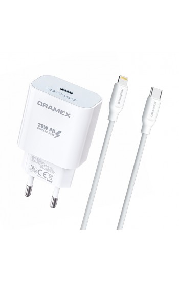 Dramex DPD20L Valence Type-C to Lightning Kablolu 20W PD Hızlı Şarj Ale…