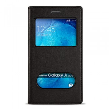 FitCase Dolce Galaxy J1 Ace (J110) Gizli Mıknatıslı Pencereli Kılıf Siyah FitCase Dolce Galaxy J1 Ace (J110) Gizli Mıknatıslı Pencereli Kılıf Siyah