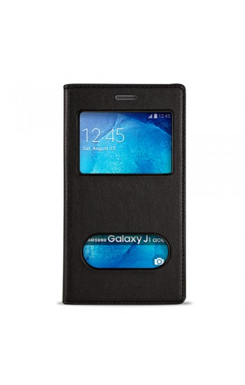 FitCase Dolce Galaxy J1 Ace (J110) Gizli Mıknatıslı Pencereli Kılıf S&hellip;