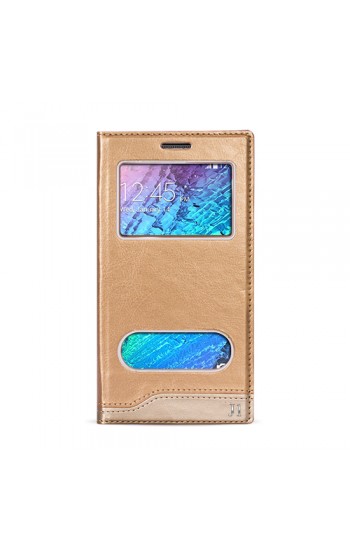 FitCase Dolce Galaxy J1 (J100) Gizli Mıknatıslı Pencereli Kılıf Gold…