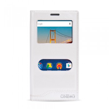 FitCase Dolce General Mobile One 4G Gizli Mıknatıslı Pencereli Kılıf Beyaz FitCase Dolce General Mobile One 4G Gizli Mıknatıslı Pencereli Kılıf Beyaz