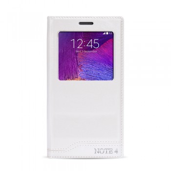 FitCase Dolce Samsung Note 4 (N910) Gizli Mıknatıslı Pencereli Kılıf Beyaz FitCase Dolce Samsung Note 4 (N910) Gizli Mıknatıslı Pencereli Kılıf Beyaz