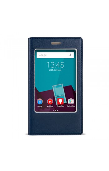 FitCase Dolce Vodafone Smart 7 Style Gizli Mıknatıslı Pencereli Kılıf Lacivert