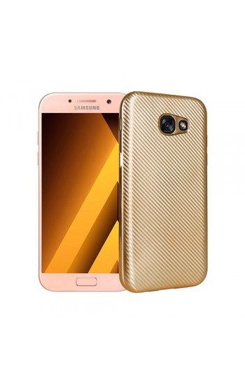 FitCase Galaxy A3 2017 (A320) Elektroliz Carbon Desen Arka Kapak Gold…