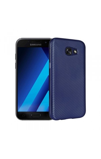 FitCase Galaxy A3 2017 (A320) Elektroliz Carbon Desen Arka Kapak Lacivert&hellip;