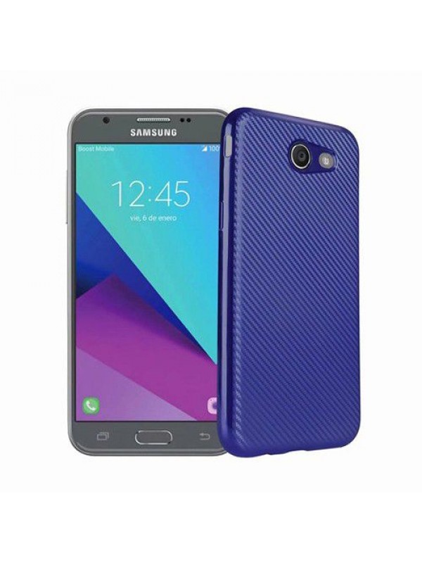 FitCase Galaxy J3 2017 Elektroliz Carbon Desen Arka Kapak Lacivert…