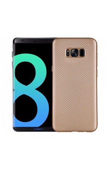 FitCase Galaxy S8 Plus (G955) Carbon Desen Arka Kapak Gold…