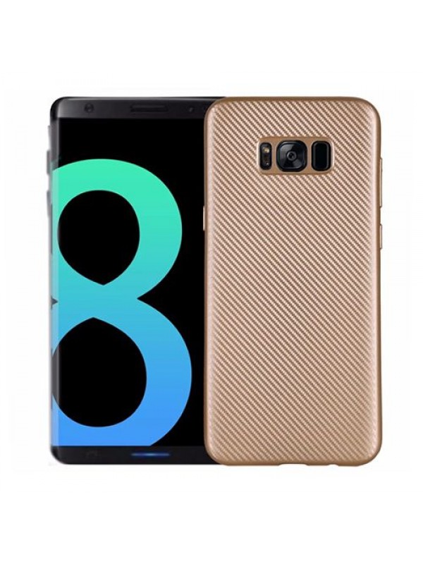 FitCase Galaxy S8 (S950) Carbon Desen Arka Kapak Gold