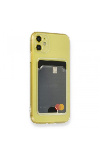 FitCase iPhone 11 Kılıf Cardy Şeffaf Kartlık Cepli Kapak…