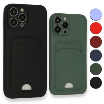 FitCase iPhone 13 Pro Max Cardy Soft Delikli Kartlık Cepli Silikon Kapak