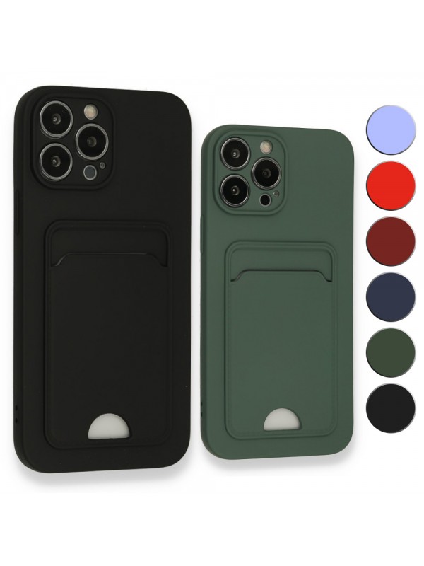 FitCase iPhone 13 Pro Max Cardy Soft Delikli Kartlık Cepli Silikon Ka&hellip;
