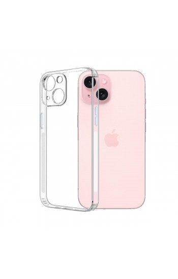 FitCase iPhone 15 Plus Kılıf Kamera Korumalı Silikon Şeffaf Arka Kapak