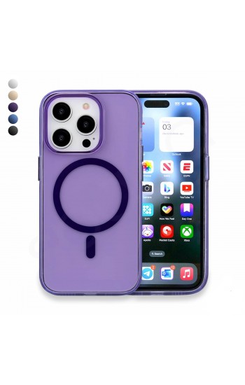 FitCase iPhone 16 Pro Magsafe Özellikli Renkli Şeffaf Sert Kapak…