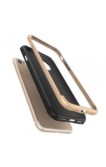 FitCase iPhone 7-8 2in1 Carbon Desen Arka Kapak Gold…