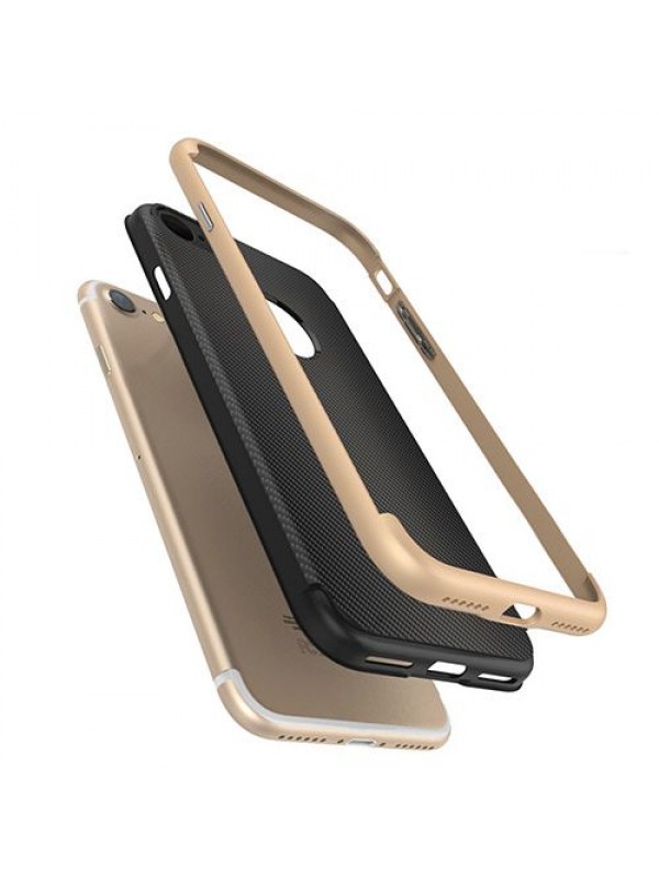 FitCase iPhone 7-8 2in1 Carbon Desen Arka Kapak Gold