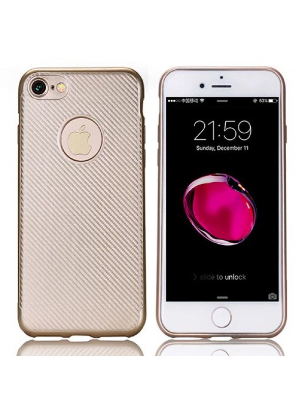 FitCase iPhone 7-8 Carbon Desen Arka Kapak Gold…