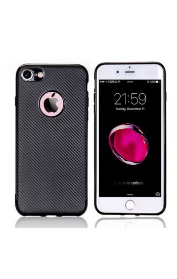 FitCase iPhone 7-8 Carbon Desen Arka Kapak Siyah…