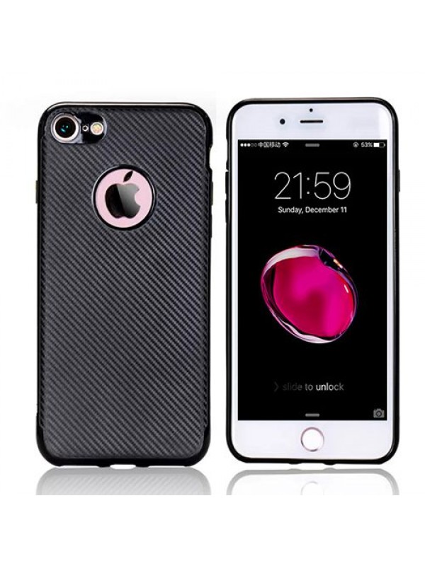 FitCase iPhone 7-8 Carbon Desen Arka Kapak Siyah…