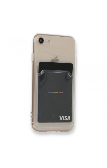 iPhone 7 / 8 Kılıf Cardy Şeffaf Kartlık Cepli Kapak…